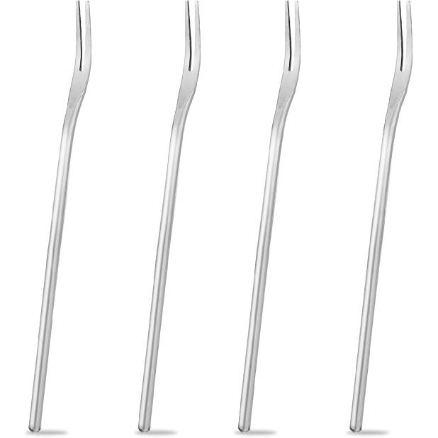 Pickle Forks,6.3 Inch Long Handled Olive,18/8 Stainless Steel Long Handle Salad, Cocktail,Dessert,Fruit s,Pickle Grabber, Appetizer Forks,(4pc)
