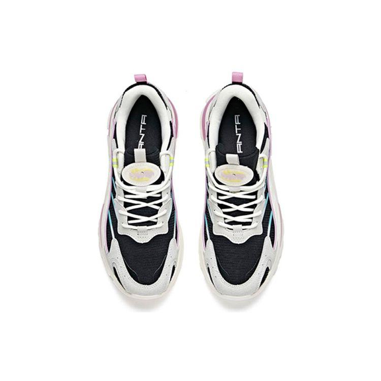 Anta Shock Absorbing Non-Slip Wear-Resistant Low-Top Sports Casual Shoes Women sneaker Black White 122028899-2