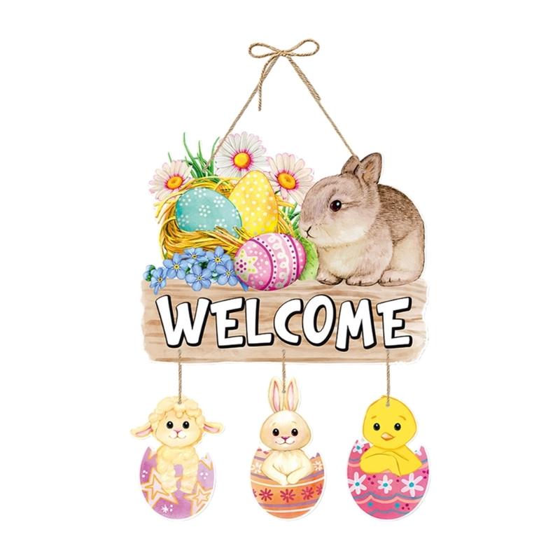 Modifiable Spring Paper Door Art Contains 4 Designs Easter Party Supplies Home Accessories For Creative Seasonal Decors