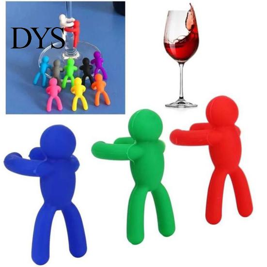 Wine Glass Marker 12Pcs Cocktail Cute Reusable Detachable Fun Silicone Creative Climbing Man Style Charm Tag Restaurant Supplies