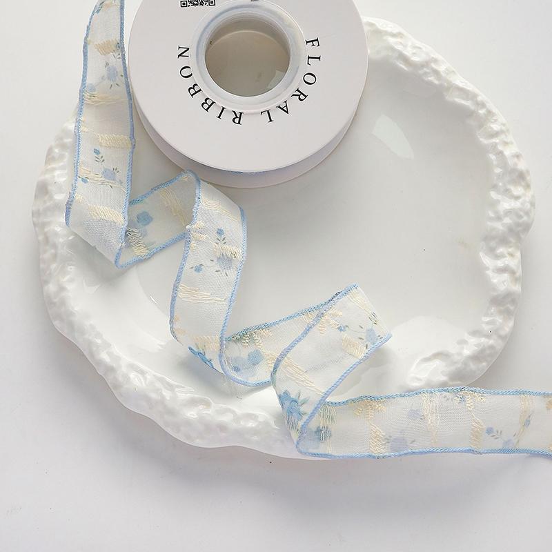 2/5yards Blue Theme Ribbon for Gift Packing Clothing Sewing Supplies DIY Hair Bows Decor Craft Accessories Ribbons for Crafts