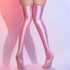 Calza Lucida Satinata da Donna Elastica Sopra il Ginocchio Calza Vintage Abbigliamento da Ballo Donna Calza Overknee Colore Caramella