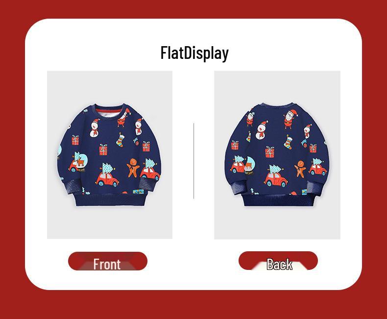 Kids' Christmas Long-Sleeve Sweatshirt with Cartoon Print for Autumn & Winter
