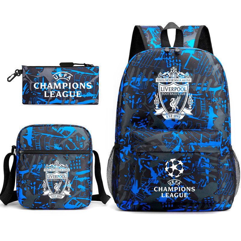 Zaino da Tifoso di Calcio per Bambini e Ragazzi Manchester United Semplice Casual Zaino Giornaliero Borsa a Spalla con Astuccio