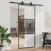 vidaXL Glastür 90 X 2 X 205 Cm Aluminium Schwarz