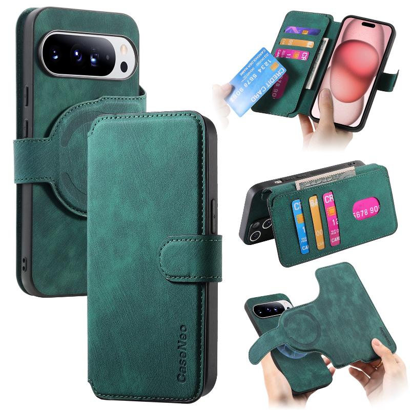 Magnetický obal peněženka s ochranou celého těla pro Google Pixel 11 10 9 8 7 6 Pro XL 10A 9A 8A 7A 6A Kožený kryt s držákem na karty