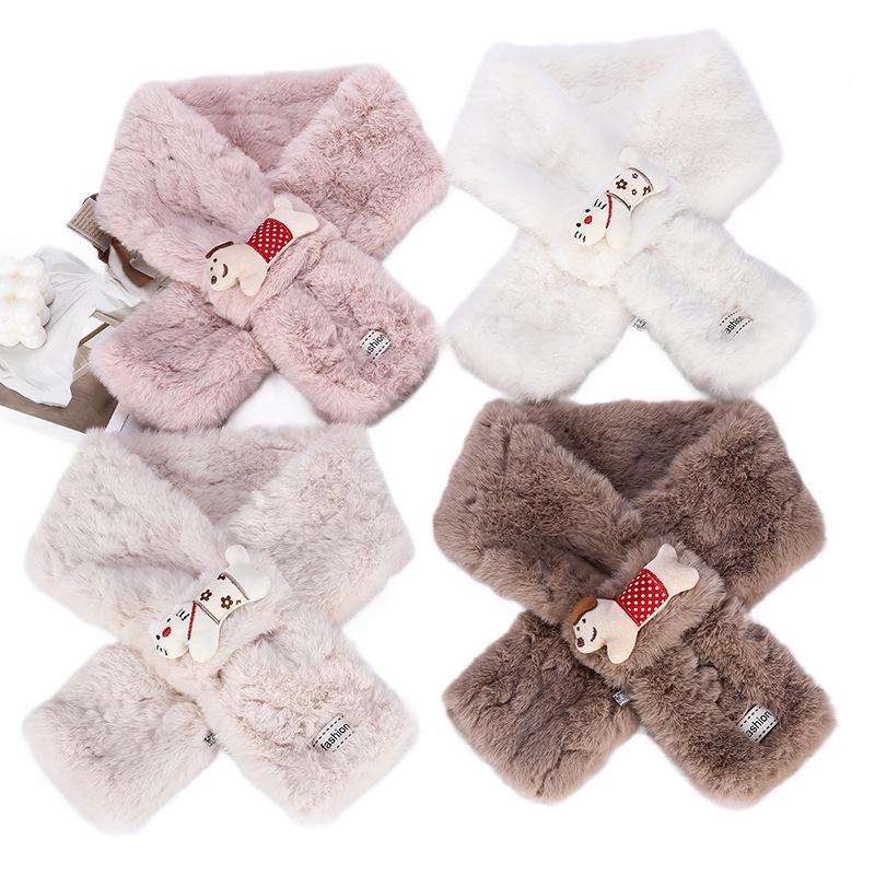 Plüsch Cartoon Snood im koreanischen Stil: Luxuriöser warmer Winterschal für Damen