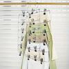 High Quality 6-Tier Metal Pants Hanger With Clips Space-Saving - Durable, Multi-Layer Storage For Skirts And Trousers, Black