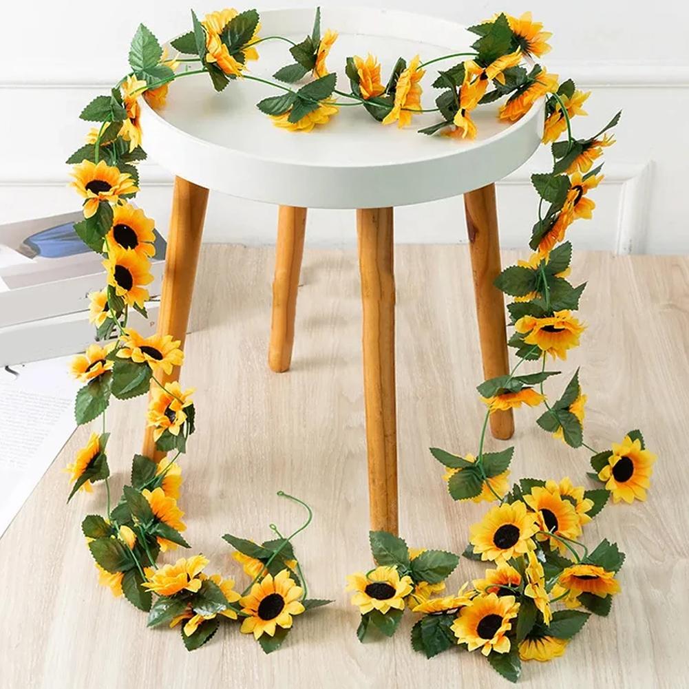 Long-lasting Artificial Flower Garland Sunflower Vine Garland Maintenance-free