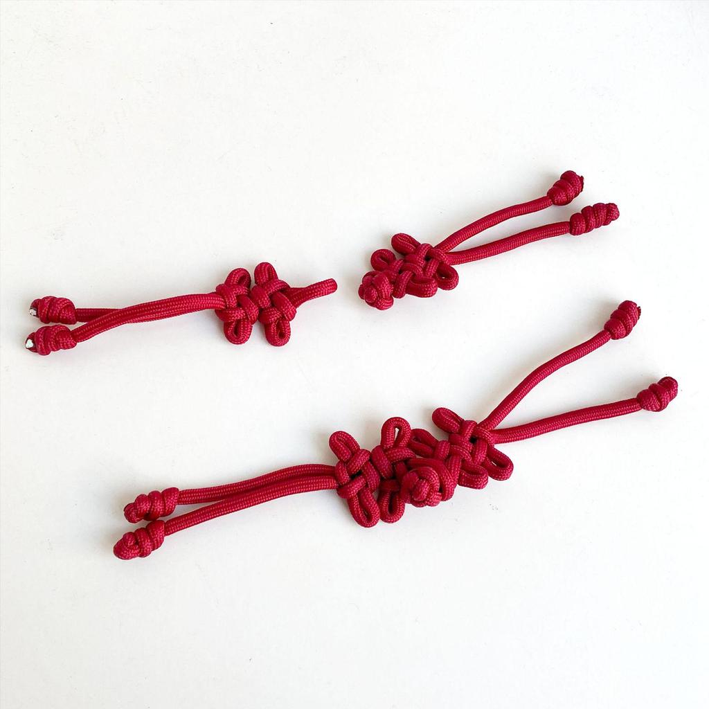 Retro Chinese Wedding Red Cord Accessories with Knot and Frog Button