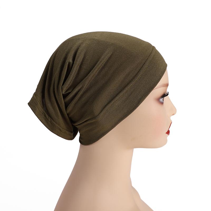 Soft Modal Inner Hijab Cap Muslim Stretch Turban Cap Islamic Underscarf Bonnet Hat Female Headband Tube Cap Turbante