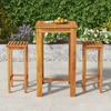 Vidaxl 3-Piece Bar Furniture Set, Solid Acacia Wood