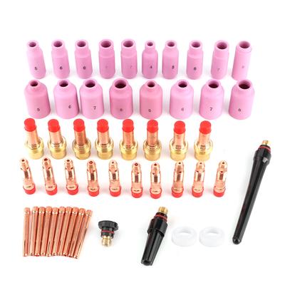 51Pcs Set Welding Nozzle Ceramic Torch Gas Lens Welder Tip for WP 17 18 26 Repairing Tool