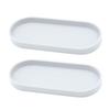 Multipurpose Silicone Ellipse Bathroom Storage Tray Waterproof Nonslip Organizers For Cosmetics And Toiletries