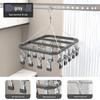 Aluminum Alloy Sock and Underwear Drying Rack with Clips for Balcony Hanging