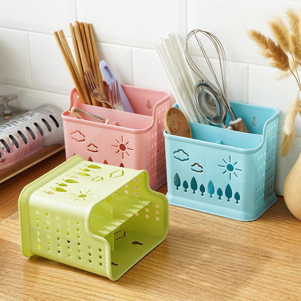 Plastic Draining Chopstick Holder Household Chopstick Barrel Suitable For Kitchen Cutlery Drain Holder Spoon Storage Supplies
