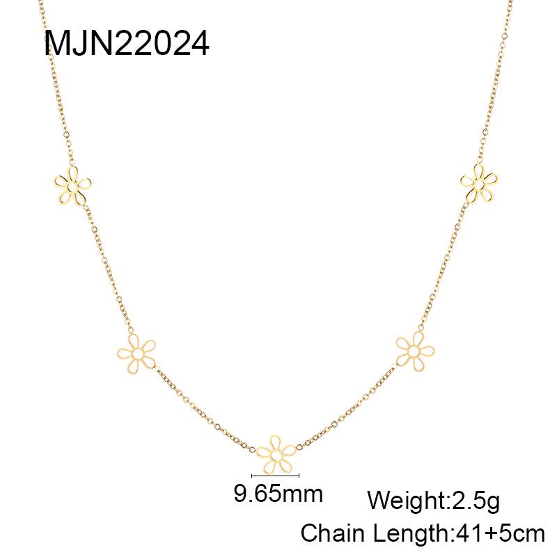 

Французское ретро цветочное ожерелье на ключицу: Универсальные не тускнеющие украшения из нержавеющей стали для женщин 100% Titanium Steel золотой