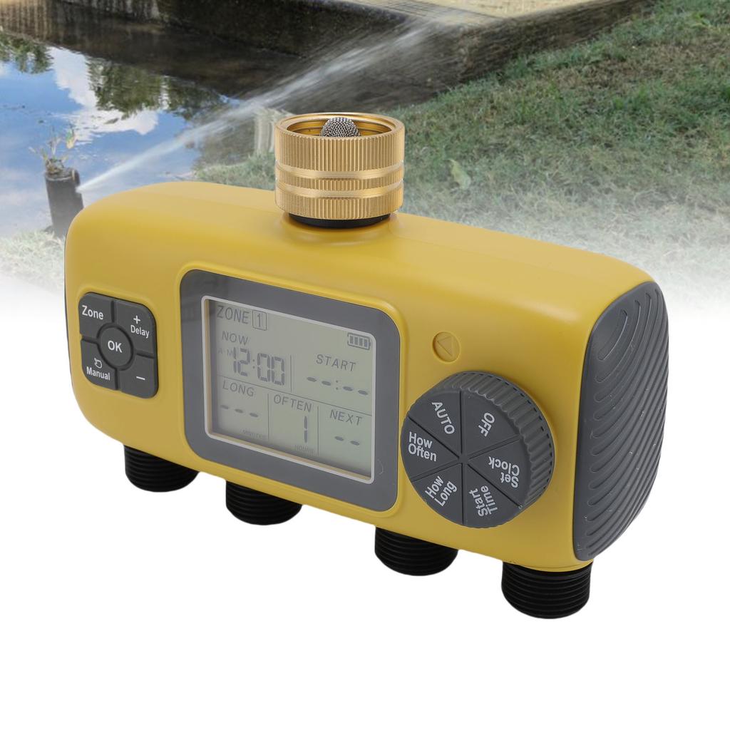Sprinkler Timer for 3/4-1/2in Faucet IPX5 Waterproofing LCD Display Automatic Irrigation Controller System for Lawn Yard Garden