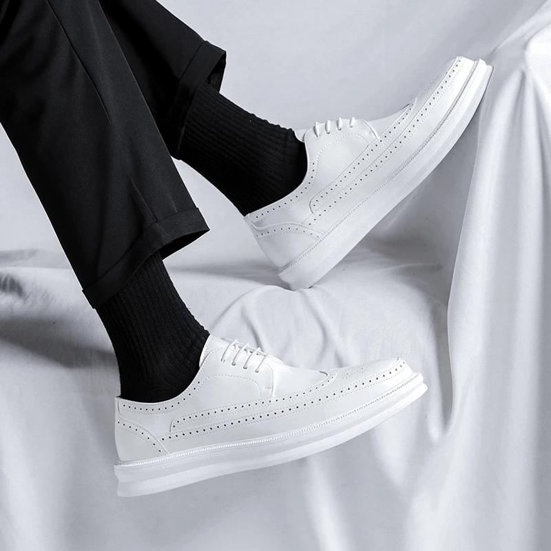 Fashion All-match Man Dress Office Wedding Oxfords Male Comfortable Footwear Men Formal Shoes Stylish Leather Business Casual Shoes