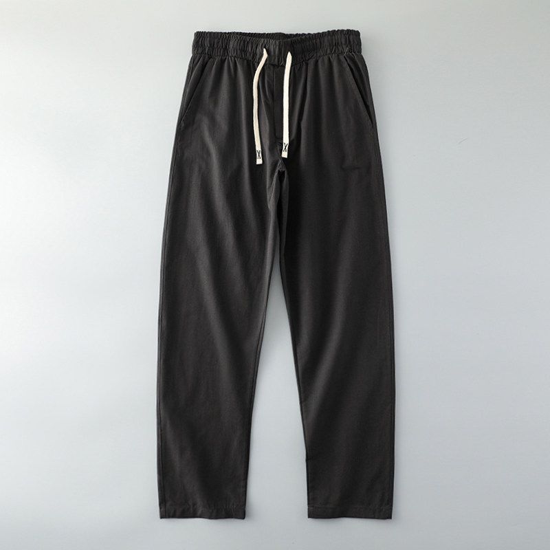 Lysel Tencel Thin Straight All-Matching Export Men s Pants Black 2XL