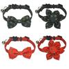 Adjustable Cat Collar With Bell Christmas Design Red Green Floral Pet Safety Neckband Kittens