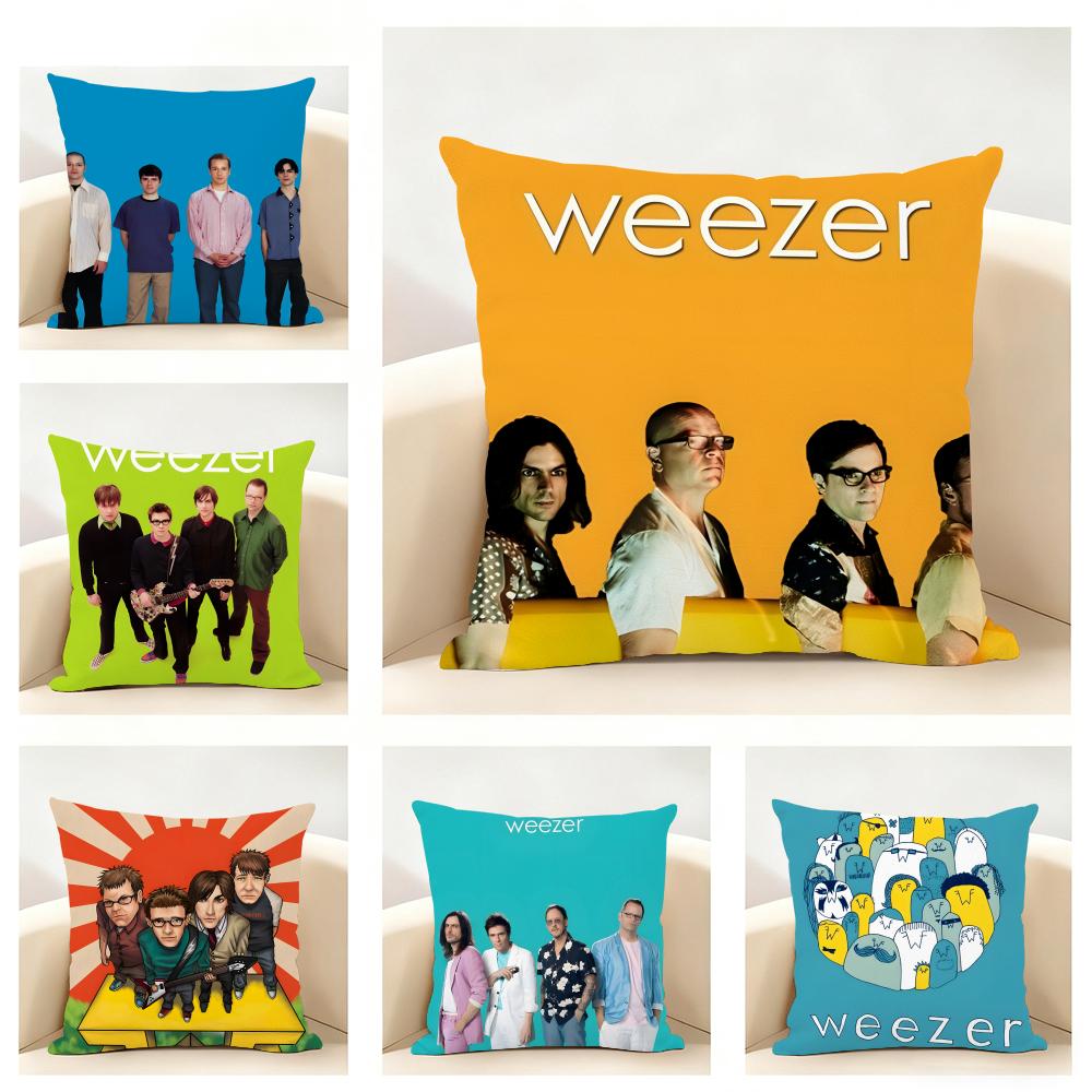 Fashion Daily Band Music Group W-Weezer Cushion Cover Linen Pillowcase Soft For Sofa Bed Home Room Decor