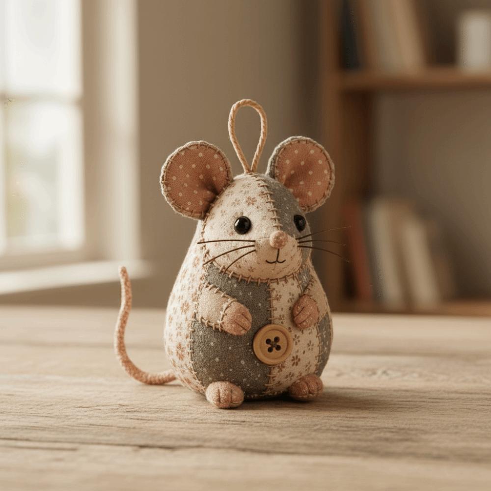 Beginner-friendly Handmade Patchwork Mouse Kit Patchwork Mouse Pendant  Craft Activities