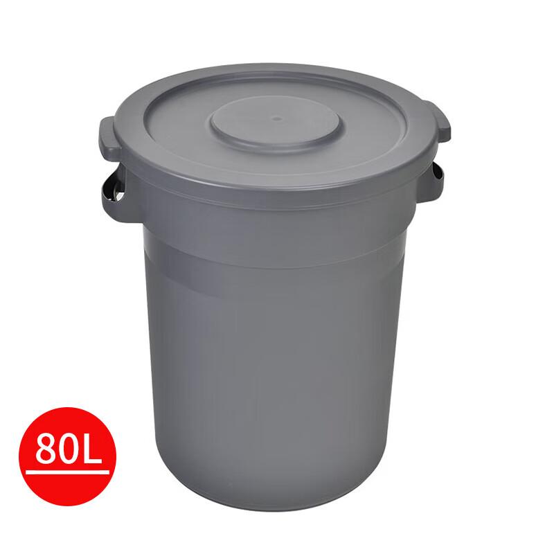 Supercloud 80L Industrial Round Flip-Top Trash Can