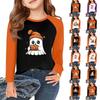 Kids' Halloween Printed Long Sleeve Neck T-Shirt for Casual Wear