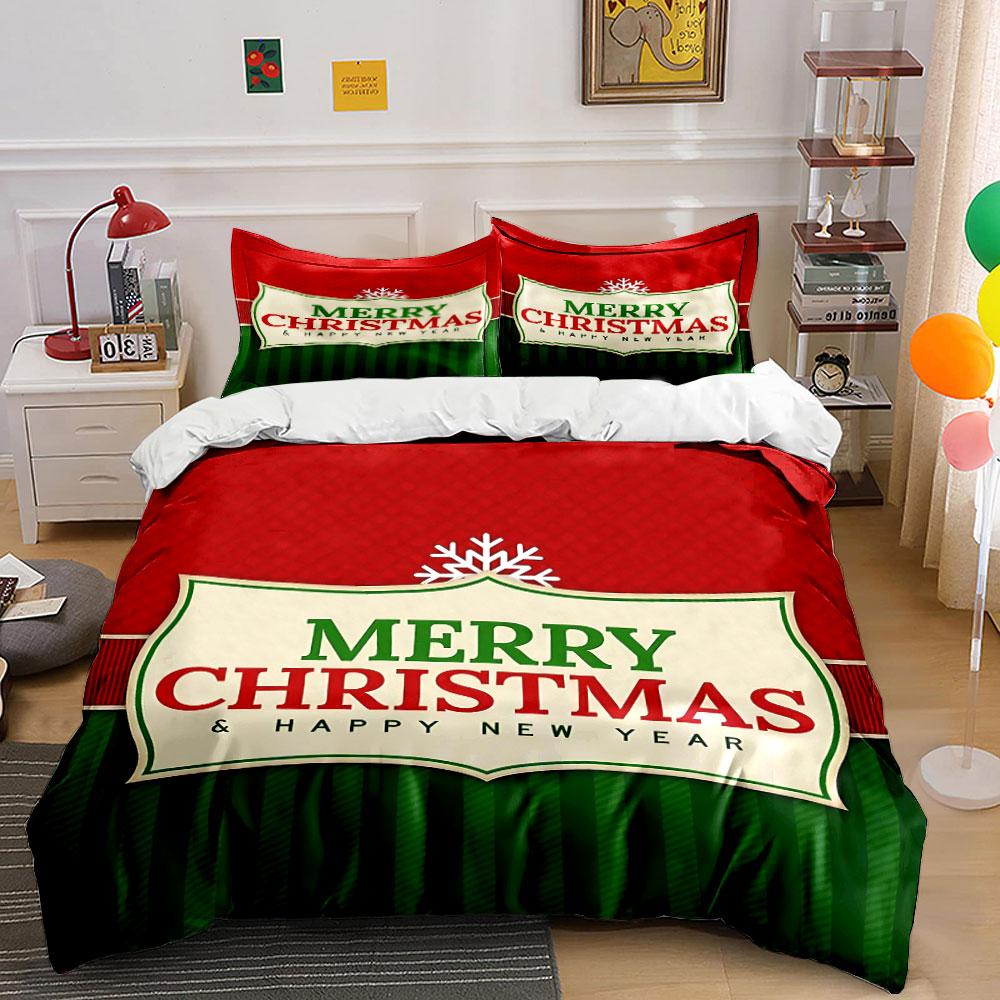 Merry Christmas Bedding Set Bedding Duvet Cover Set Duvet Cover Pillowcases (1 * Duvet Cover 2 * Pillowcases, without duvet insert)