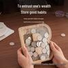 Wooden Alphabet Piggy Bank: Transparent Coin Storage Box for Kids