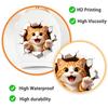 Cute Orange Cat Breaking Through Wall Self Adhesive Toilet Tank Sticker Waterproof