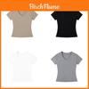 T-shirt casual a V in misto cotone bianco per adolescenti, da indossare in estate