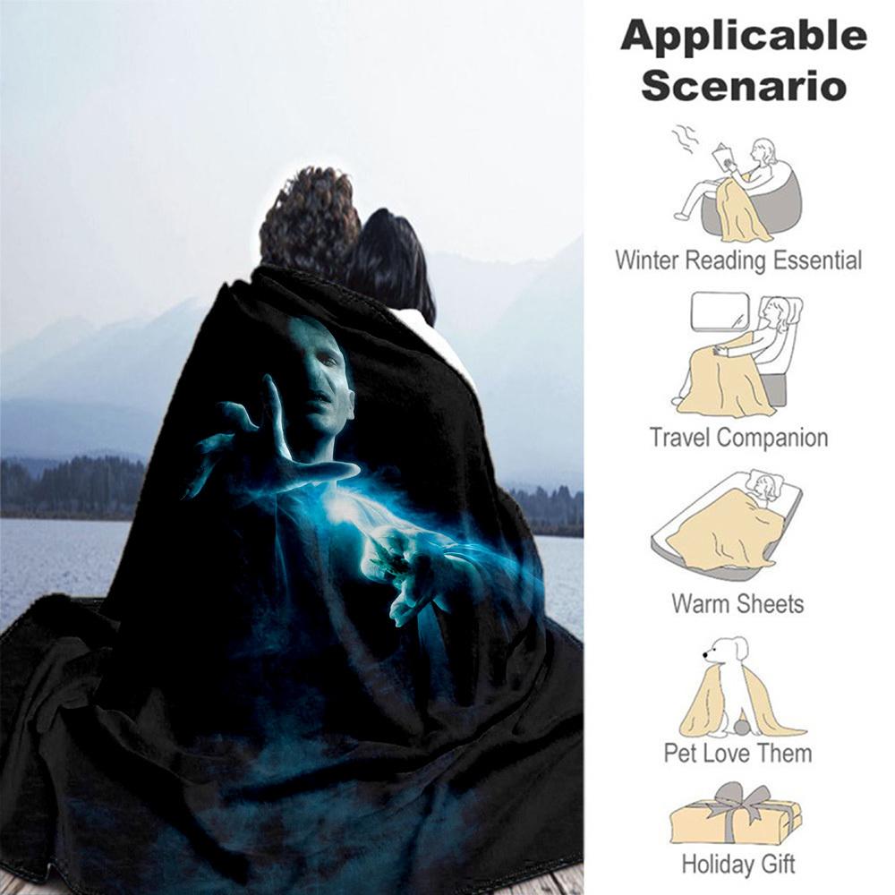 1pc dark magic wand smoke Outdoor Flannel Throw Blanket All Season Soft Warmth,Home Decor 1031259