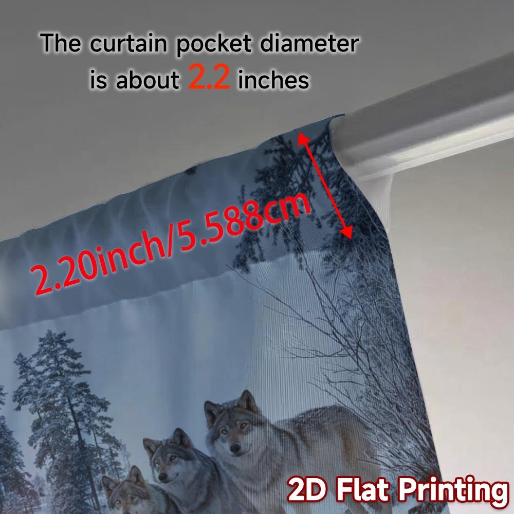 2pcs, 2D FLAT PRINTING Curtains (Without Rod) Moonlit Wolves(2) Chic Curtains&Window Treatment Yarn Curtains Versatile All Ldeal