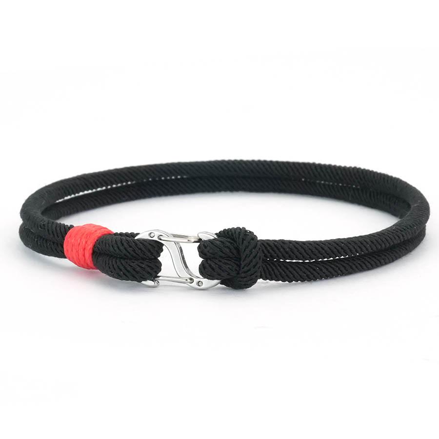 New 7 Colors Grade A 3mm Rope Bracelet Men Women Stainless Steel Connection Buckle Fabric Braslet Leisure Versatile Accessories