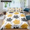 Autumn Tree Leaf King Queen Bedding Set Cartoon Botanical Duvet Cover Fallen Leaves Quilt Cover 2/3pcs Polyester Comforter Cover