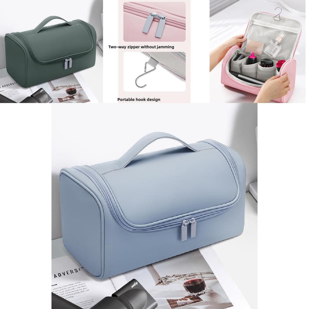 Travel Hair Dryer And Curling Iron Organizer Pu Storage Bag For Bathroom And Vacation Use