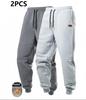 Men's European Size Solid Color Fleece Sports Pants with Drawstring - Warm, Casual, and Suitable for Many Occasions