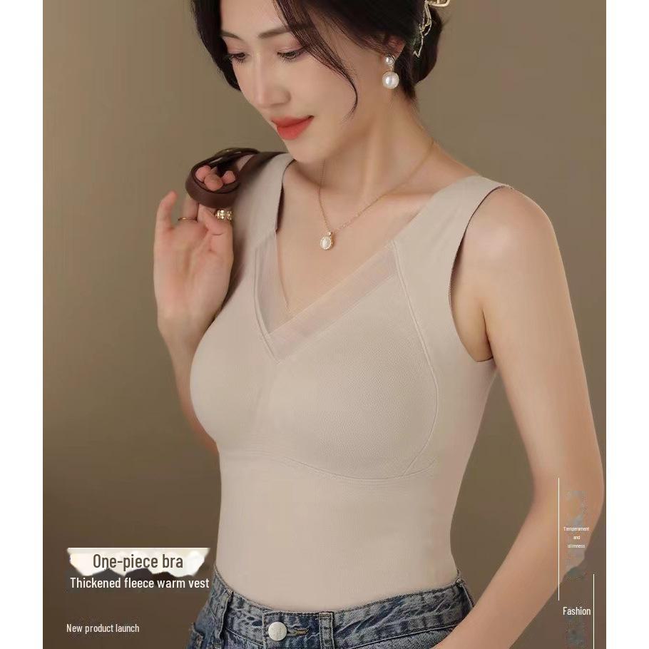 Dámská teplá grafenová vesta s sametovou náprsenkou - Podzim/Zima