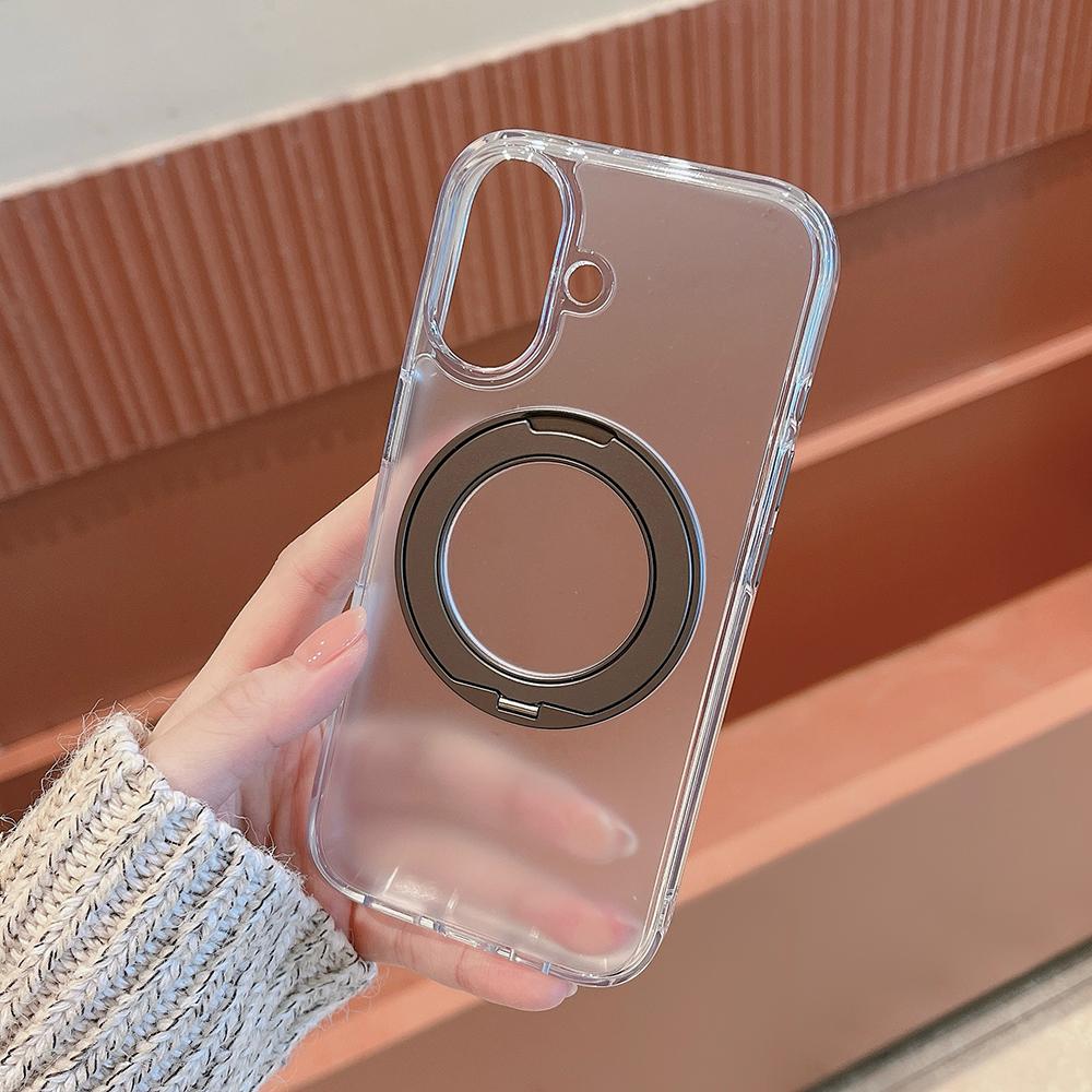

360 Hidden Metal Stand Magnetic Wireless Charge Transparent Case for iPhone 17 17pro 17 ProMax Air For MagSafe Cover Case iPhone17 Pro