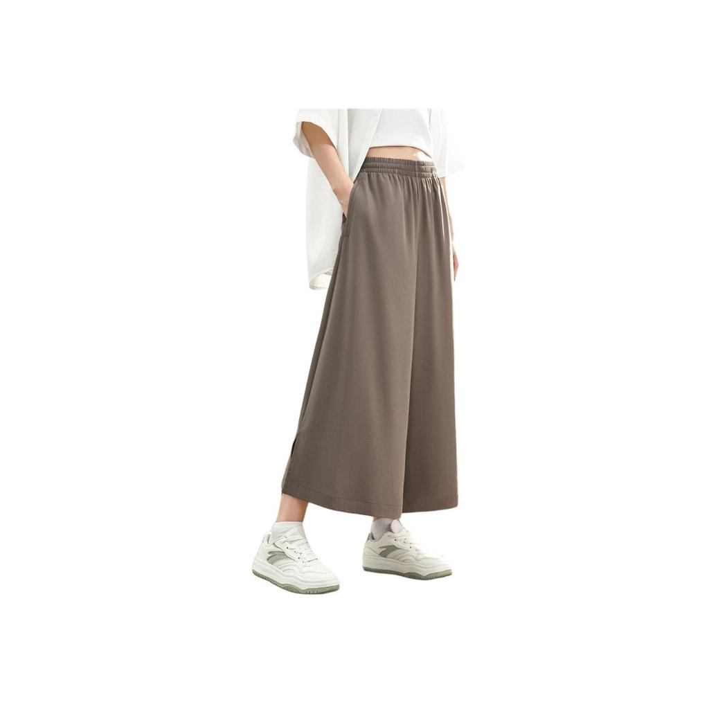 Anta Training Series Sports Simple Solid Color Loose Wide Leg Casual Shorts Women shorts Dark-Green 962527504-3