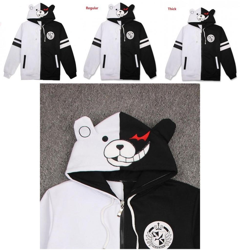 Stilingas unisex Danganronpa Monokuma Cosplay Hoodie su patogiu minkštu audiniu