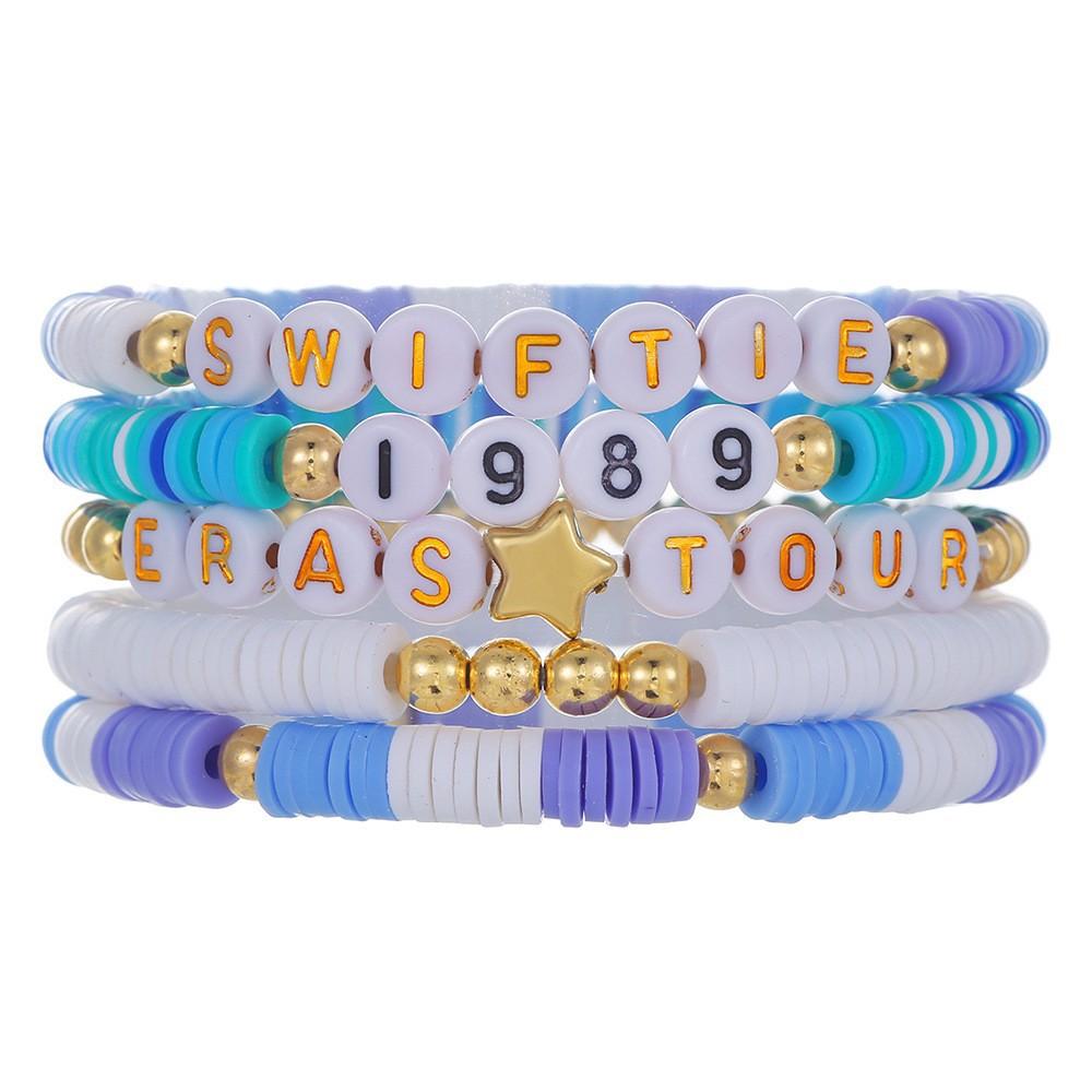 Mixed Color Elastic Soft Pottery Bracelet Love Tai Chi Yin Yang Soft Pottery Bracelet Friendship Couple Stacked Bracelet