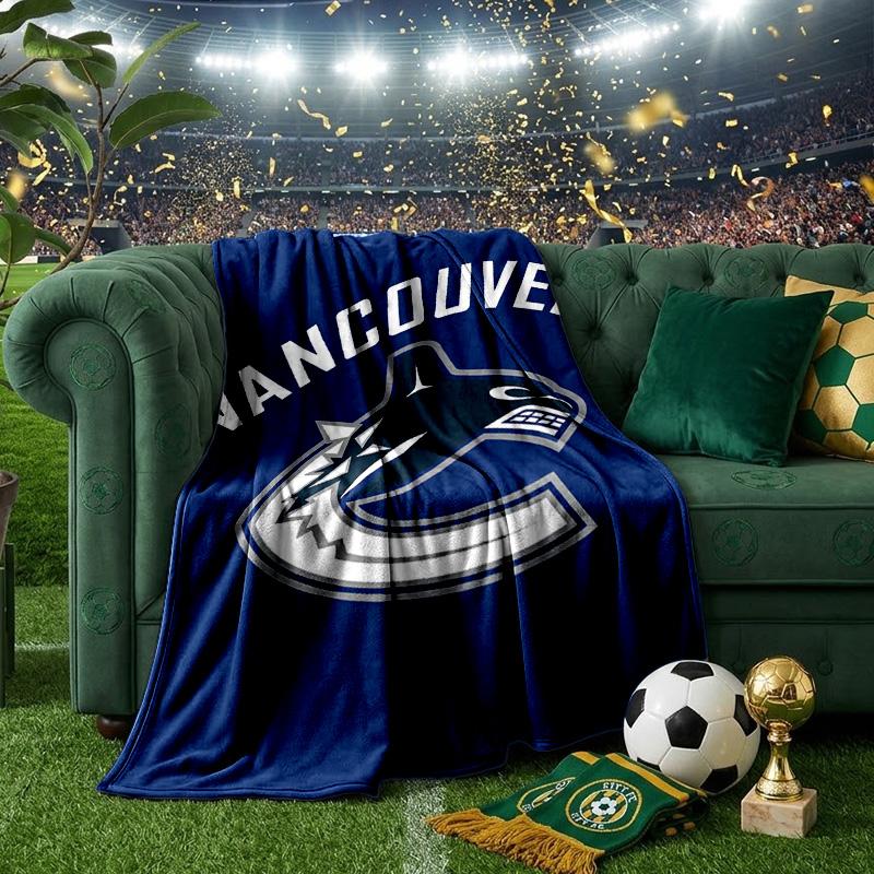 Vancouver Hockey Art Throws Blanket Flannel Blankets Plush for Couch Bed Gifts for Men Women Travel picnic blanket Christmas fan gifts
