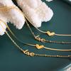 18k Gold Heart Titanium Steel Anklet - Vintage, Non-Fading Luxury Foot Chain for Women