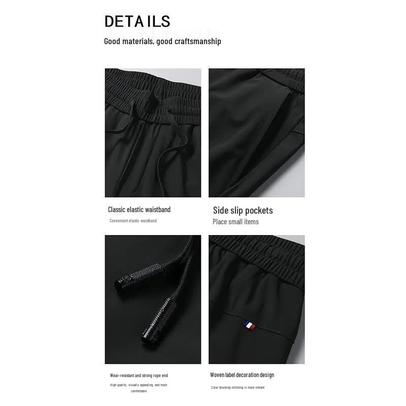 ROMON Men's High-Elastic Anti-Wrinkle Straight Casual Pants