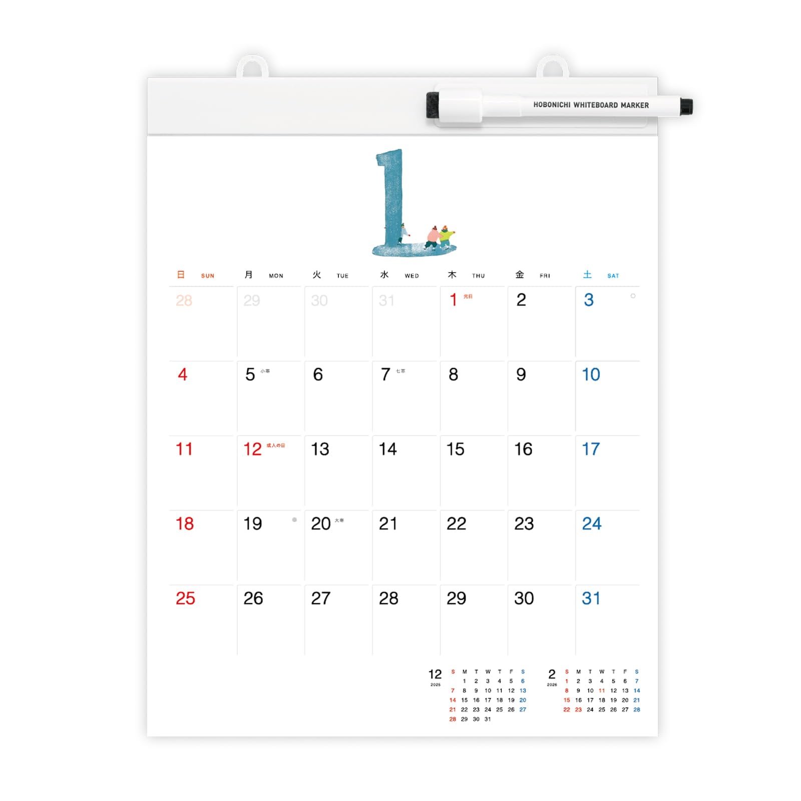

Hobonichi Whiteboard Calendar 2026 Medium Wall Hanging