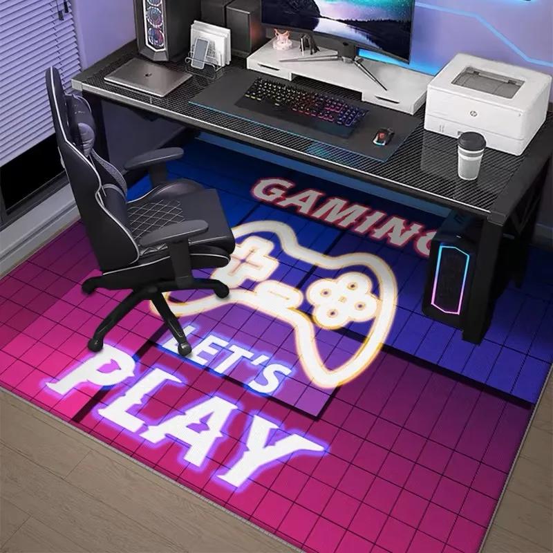 Alfombra de Marca de Moda para Sala de Juegos Decoración de Habitación Silla Gaming Silla de Estudio Silla de Ordenador Alfombra Insonorizada Alfombra Decoración del Hogar