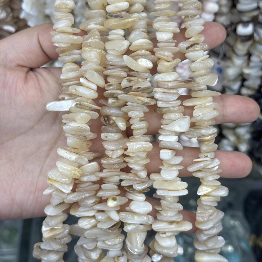 Gelbe Hufeisenschnecke Königin Muschelschale Perlen - Unregelmäßige DIY Armband & Handyketten Zubehör